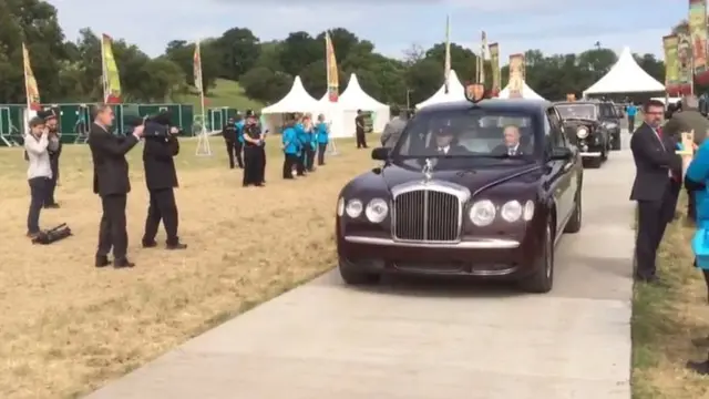 Queen arriving