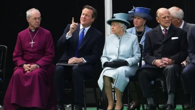 Archbishop of Canterbury Justin Welby, Prime Minister David Cameron, the Queen and the Duke of Edinburgh