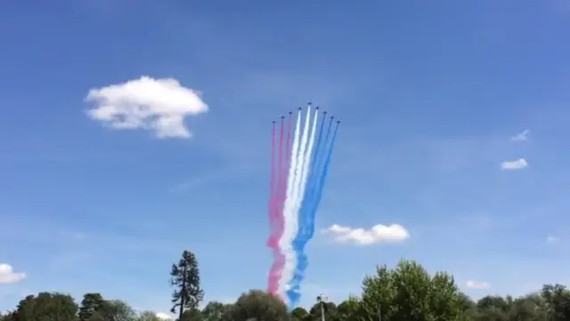 Flypast over Runnymede meadow