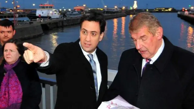 David Miliband (left) and Bob Blizzard