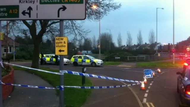 Police at Kirkley Run, Lowestoft