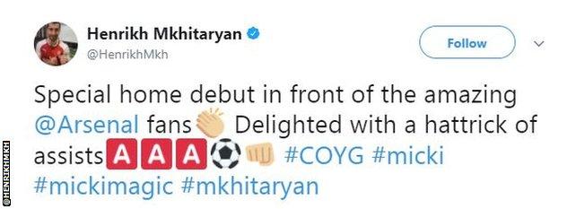 Mkhitaryan tweet