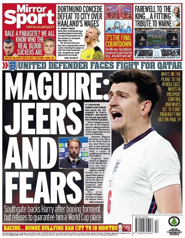 The back page of the Mirror