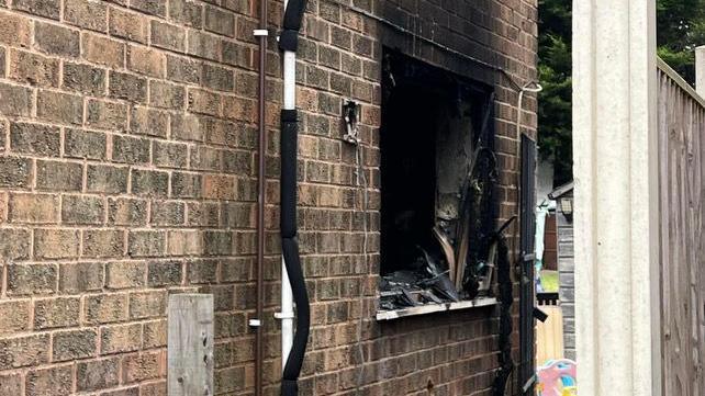 Fire damage at the property in Clipstone