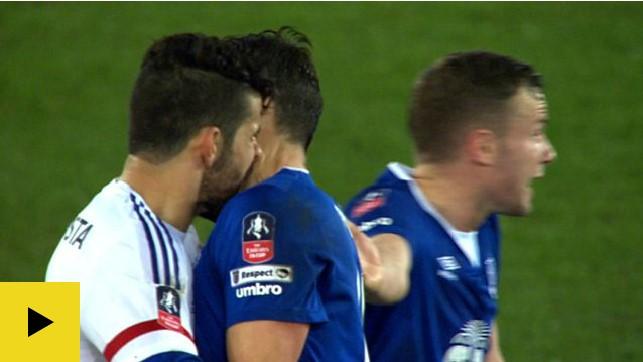 Diego Costa and Gareth Barry