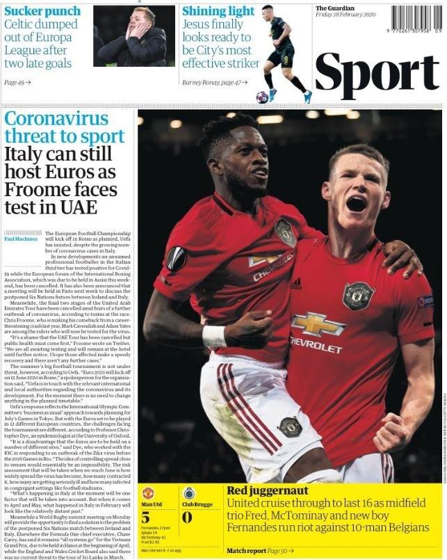 The back page of The Guardian