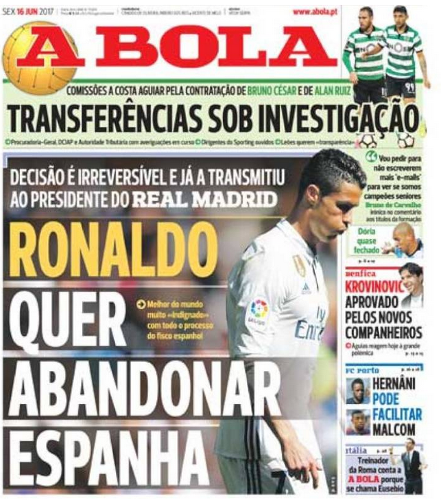 A Bola newspaper