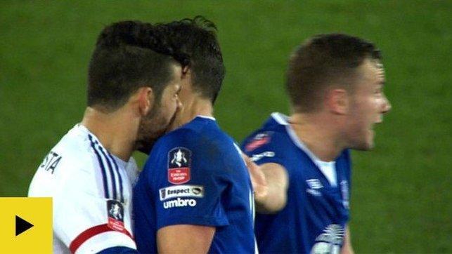 Diego Costa and Gareth Barry