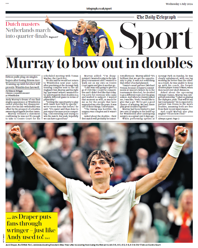 Telegraph back page