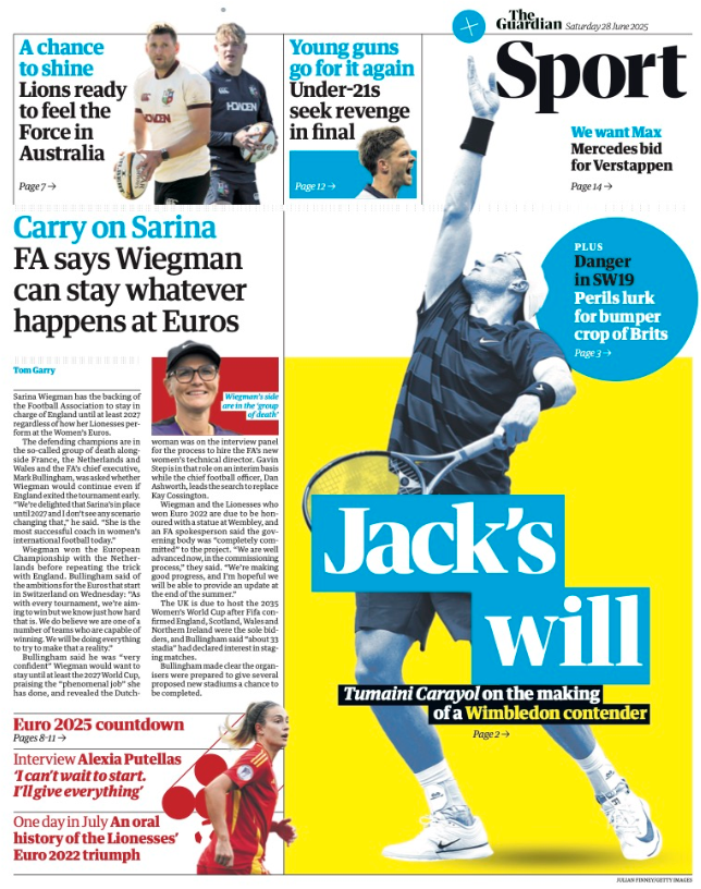 Guardian back page