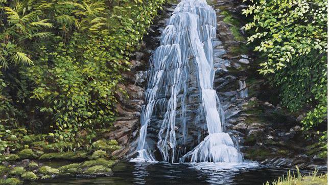 Painting of Rhenass Falls in Glen Helen