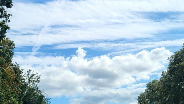 The clouds in unusual patterns over the sky