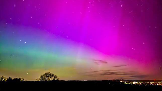 Rainbow northern lights over Worthing 