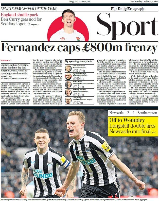 The Daily Telegraph sports section