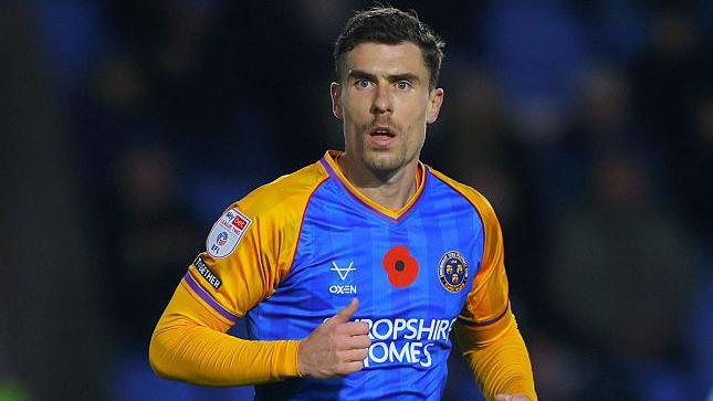 Josh Ruffels in action for Shrewsbury Town