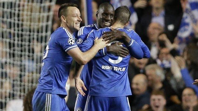 Demba Ba celebrates