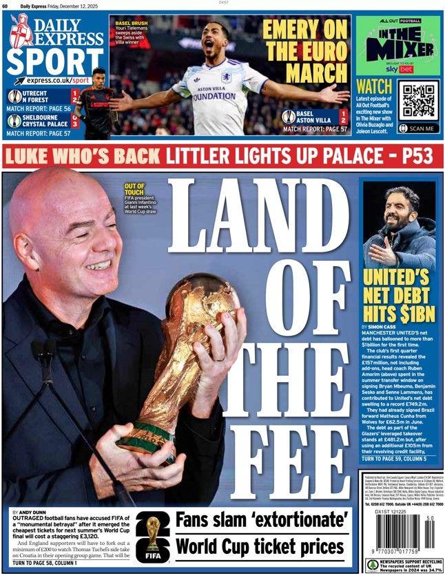 The Daily Express back page