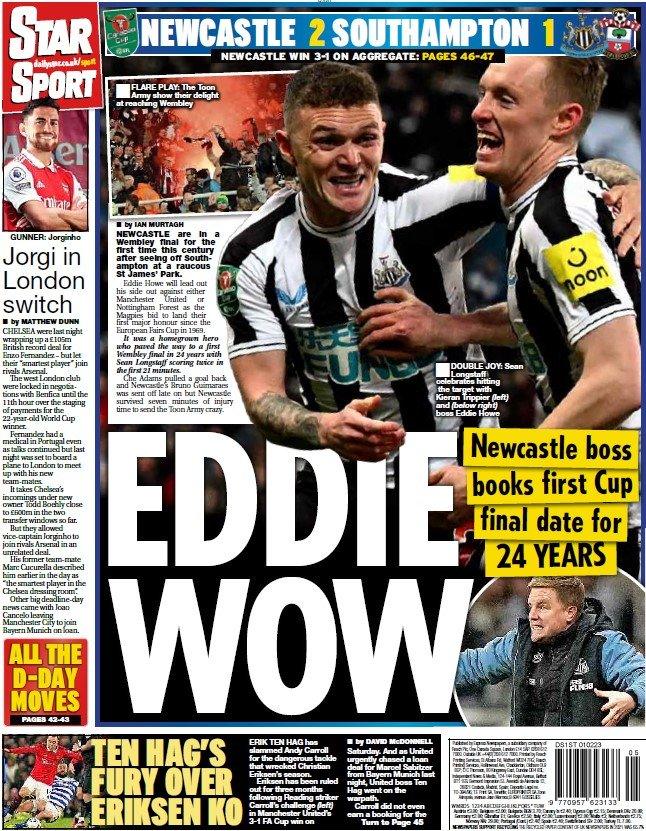 The back page of the Daily Star