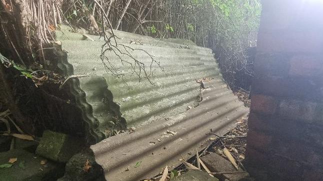 Sheets of asbestos left near the Boundary Brook in Nottinghamshire