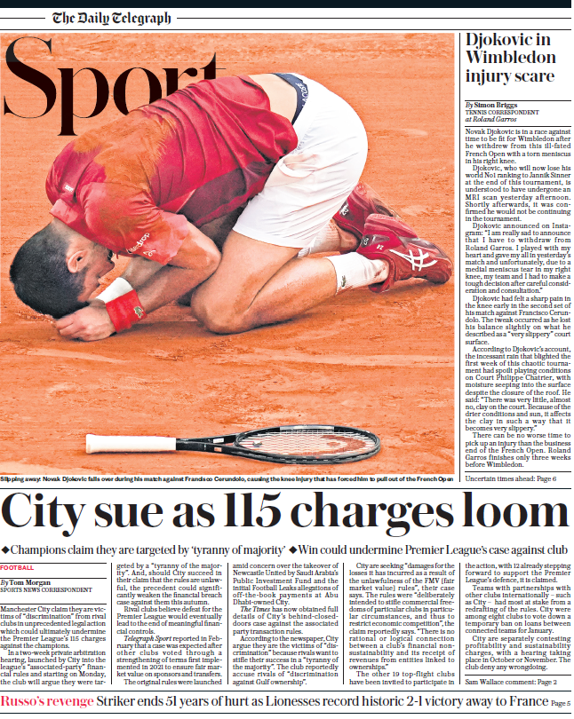 Telegraph back page