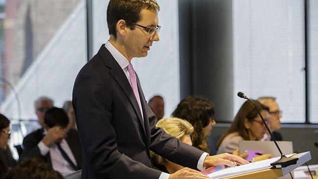 File photo: Angus Stewart SC speaking to the commission, November 2014