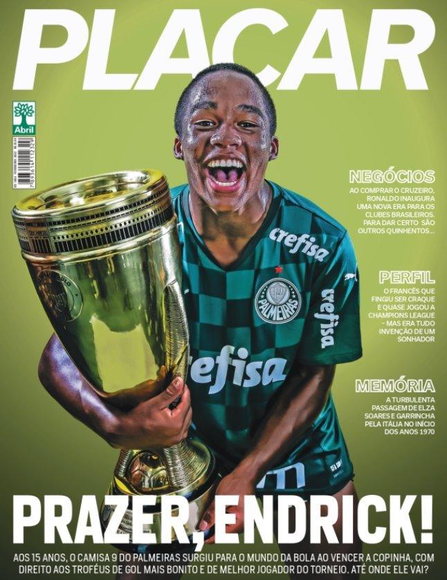 The front cover of Placar, featuring Endrick