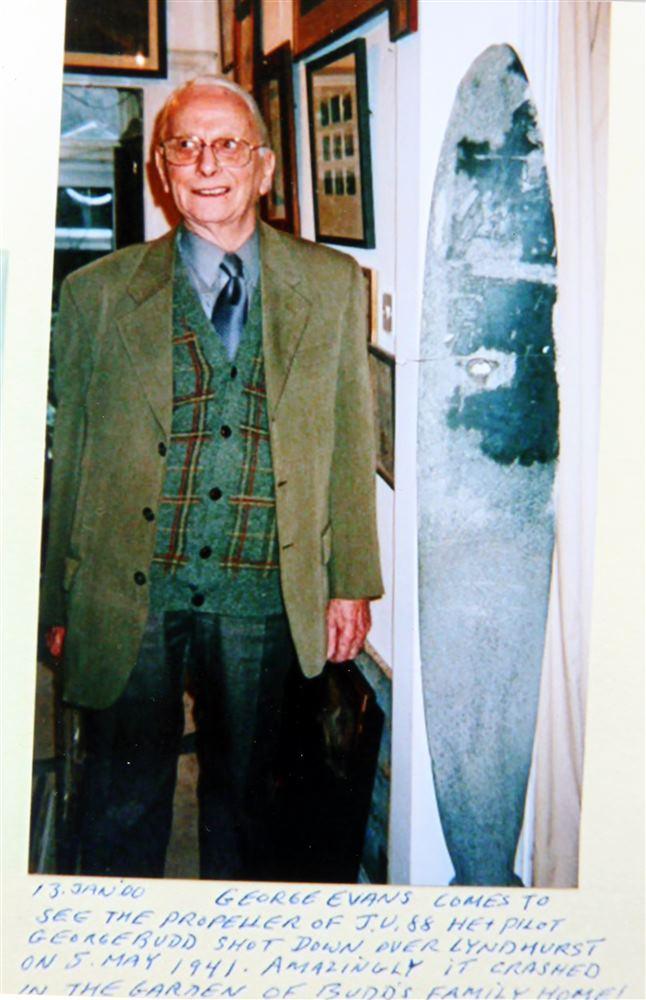 The World War Two Bomber propeller blade found in a back garden in 1941