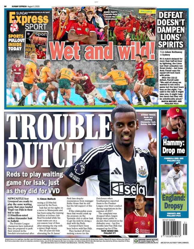 Daily Express back page