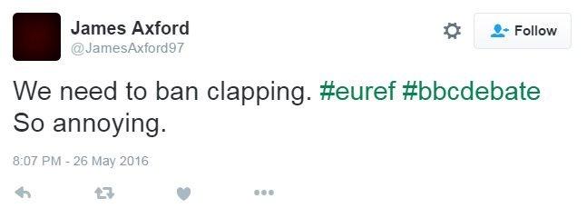 We need to ban clapping #euref #bbcdebate so annoying