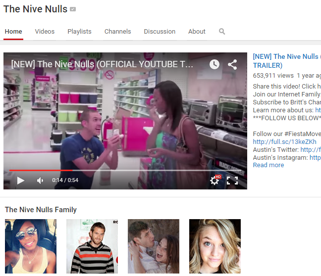 Austin Nive and his family have their own popular YouTube channel