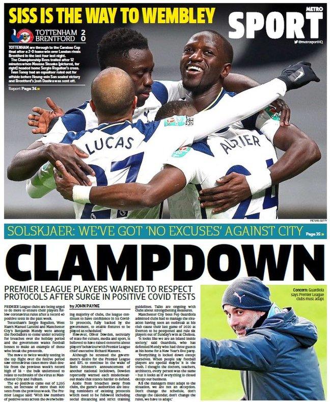 The back page of the Metro