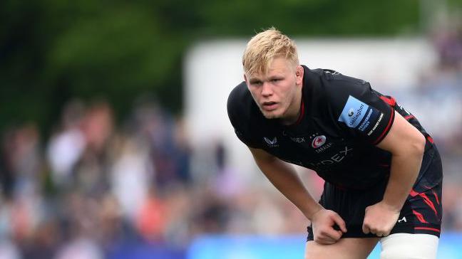 Hugh Tizard during the Premiership Rugby match between Saracens and Sale Sharks.