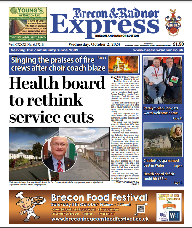 Brecon & Radnor Express front page