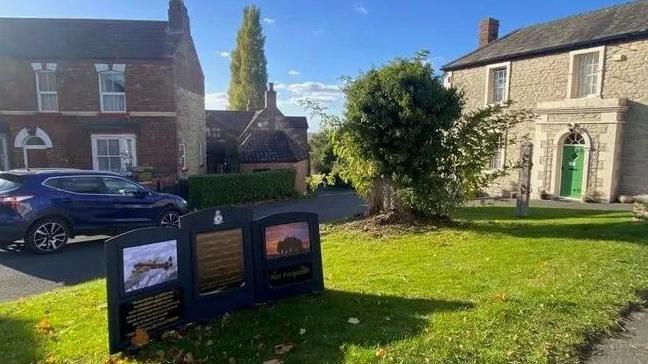 A prototype of the Halifax bomber memorial in Kirton in Lindsey