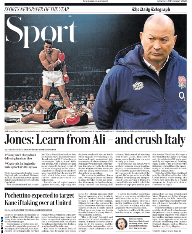 Telegraph back page