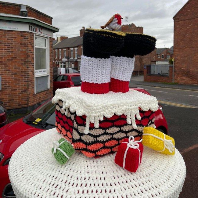 Christmas postbox topper in Stapleford