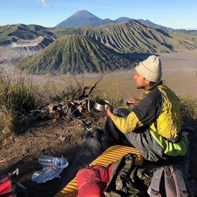 Ben Hollis camping Gunung Batok and Gunung Bromo