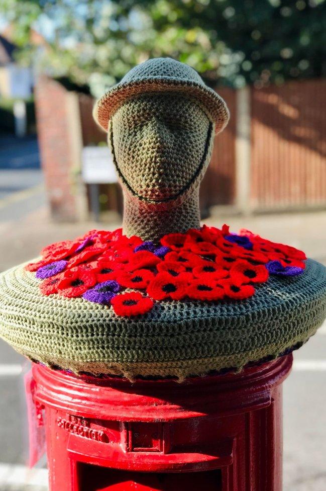 Knitted post box