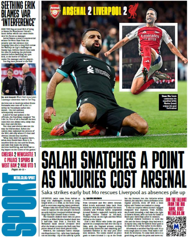 Metro back page