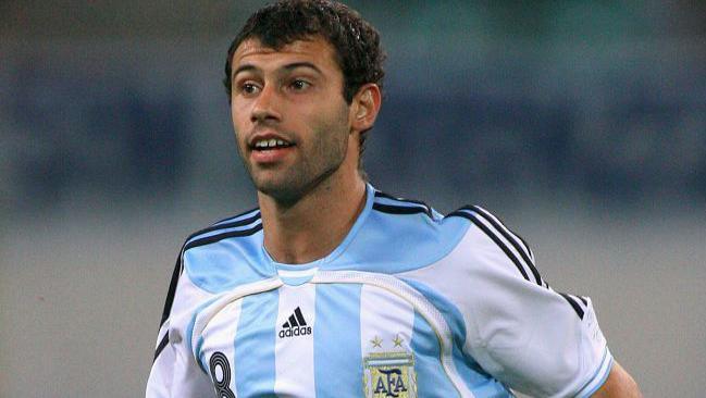 Javier Mascherano playing for Argentina at the 2006 World Cup