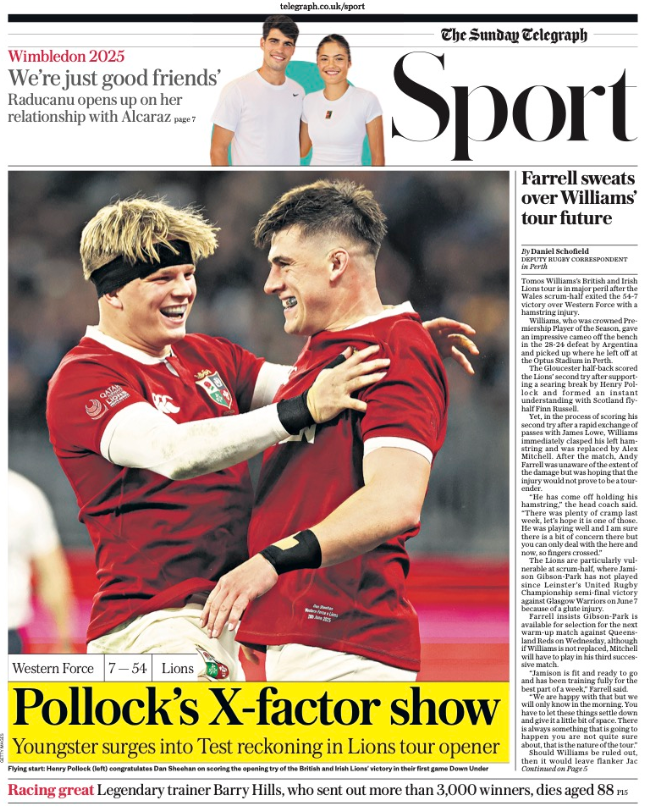 Telegraph back page