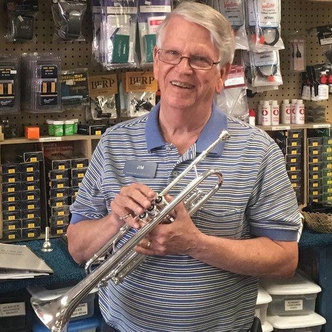 Image of James Jones holding a trumpet