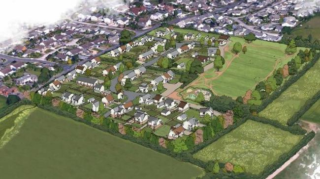 An artist's impression of planned homes at Copythorne Road, Brixham 