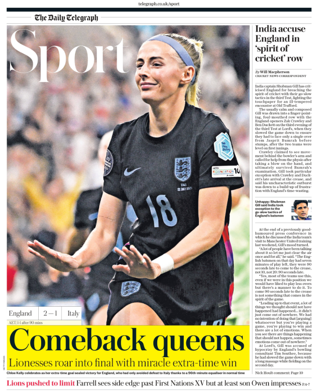 The Telegraph back page