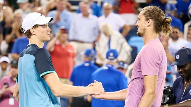 Jannik Sinner and Alexander Zverev at the 2024 Cincinnati Open