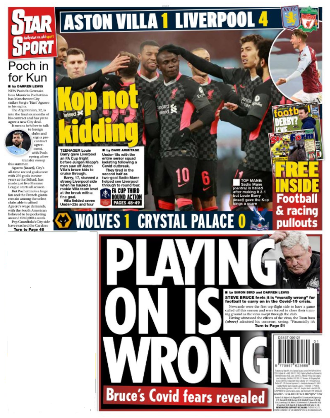 The back page of the Daily Star