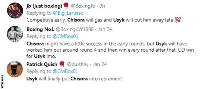 Dereck Chisora v Oleksandr Usyk - Twitter reaction