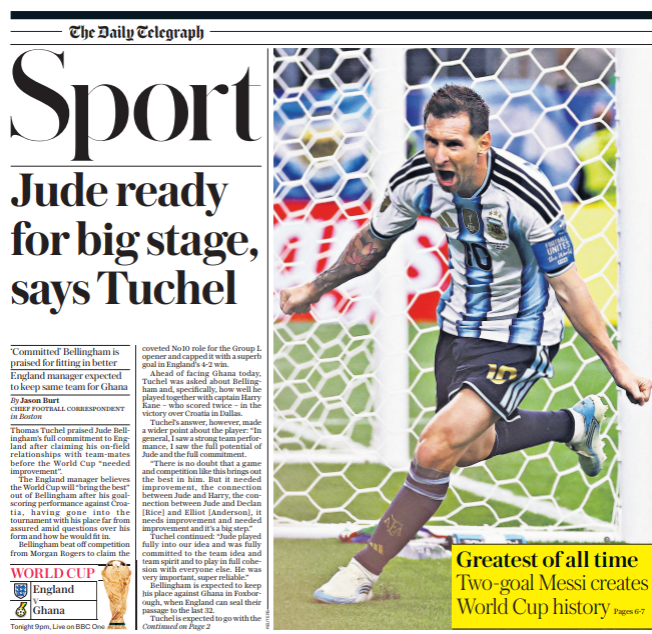 Telegraph back page