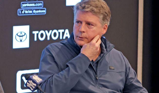 Hal Steinbrenner speak during a press conference regarding changes to the Yankees facial hair policy.