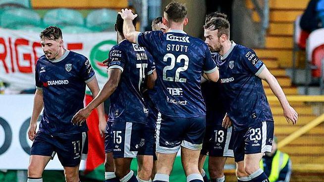 Derry celebrating the goal